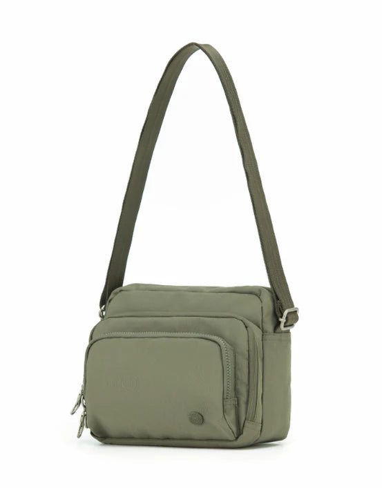 Tosca Anti-Theft Shoulder Bag with Tripple Front Pockets -Khaki