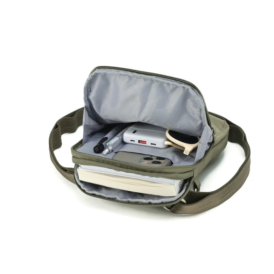 Anti-Theft Cross Body Shoulder Bag - Khaki