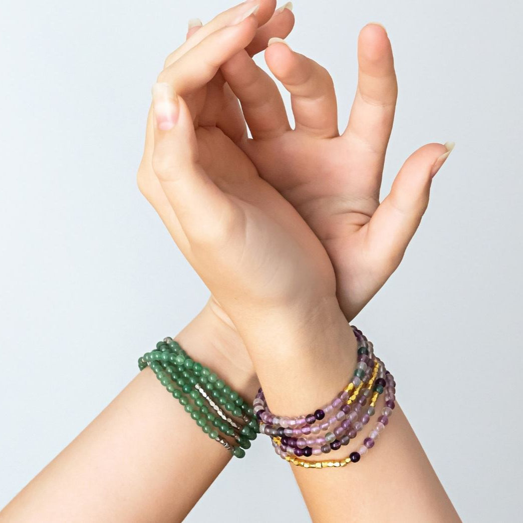 Bramble Bay - Natural Stone Wrap Bracelets - Green Aventurine