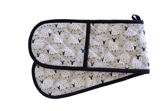 Double Oven Glove Grey Sheep