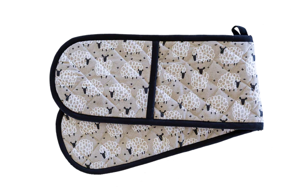 Double Oven Glove Grey Sheep