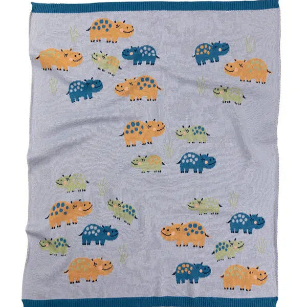 Indus Designs Henry Hippo cotton Baby blanket