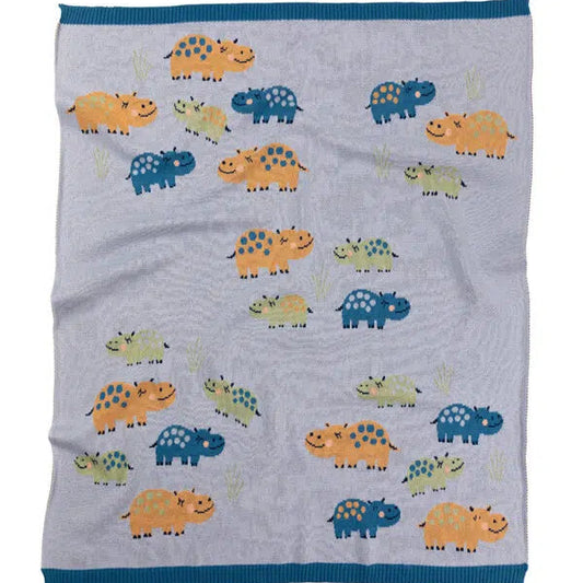 Indus Designs Henry Hippo cotton Baby blanket