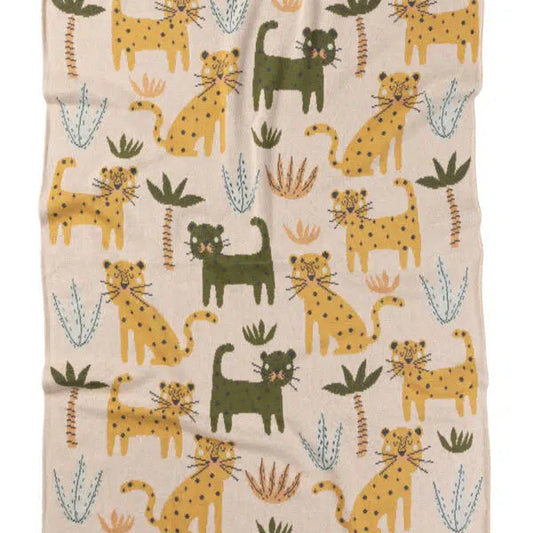 Lenny leopard design cotton baby blanket