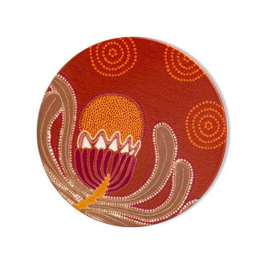 Aboriginal Banksia Ceramic Coaster