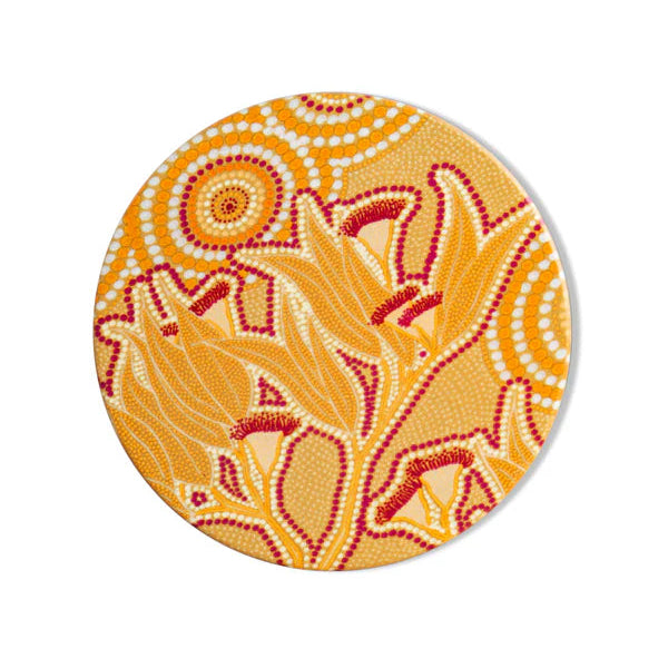 Aboriginal Flowering Gum Ceramic Coaster