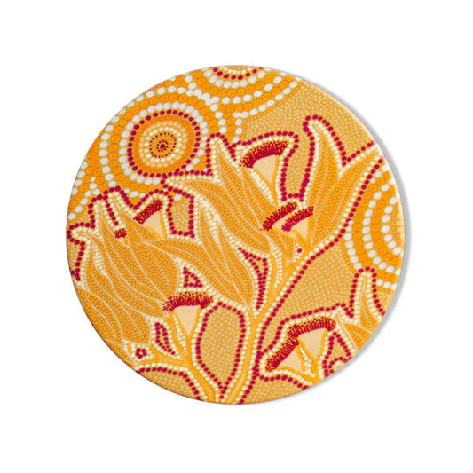 Aboriginal Flowering Gum Ceramic Coaster