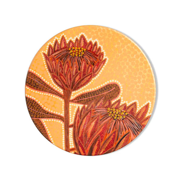Aboriginal Proteas Ceramic Coaster