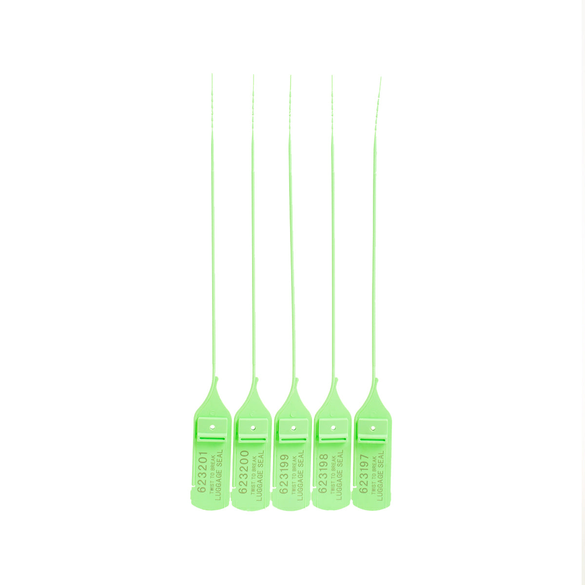 Korjo Travel Safe Seals – tamper-evident luggage security seals for preventing unauthorized access to suitcase compartments - green.