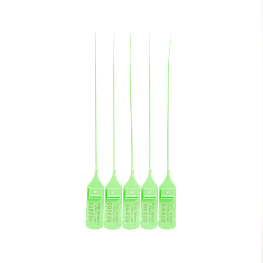 Korjo Travel Safe Seals – tamper-evident luggage security seals for preventing unauthorized access to suitcase compartments - green.