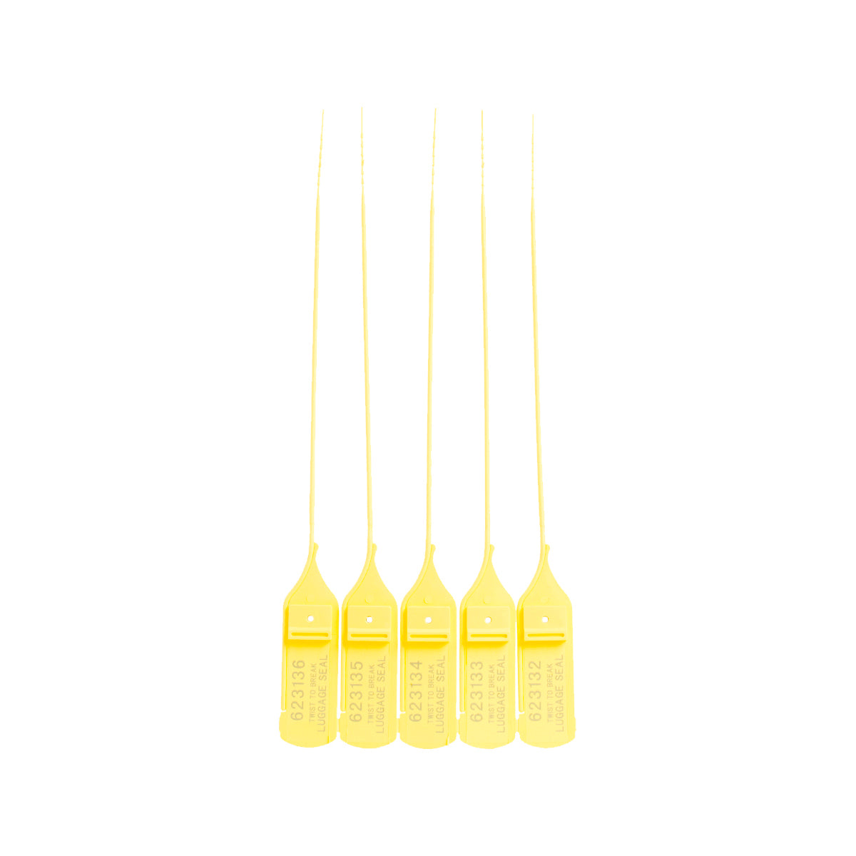 Korjo Travel Safe Seals – tamper-evident luggage security seals for preventing unauthorized access to suitcase compartments. Yellow