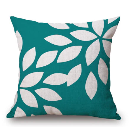 Nordic Yellow Green Geometric Print Cushion Cover - Modern Linen Pillow.