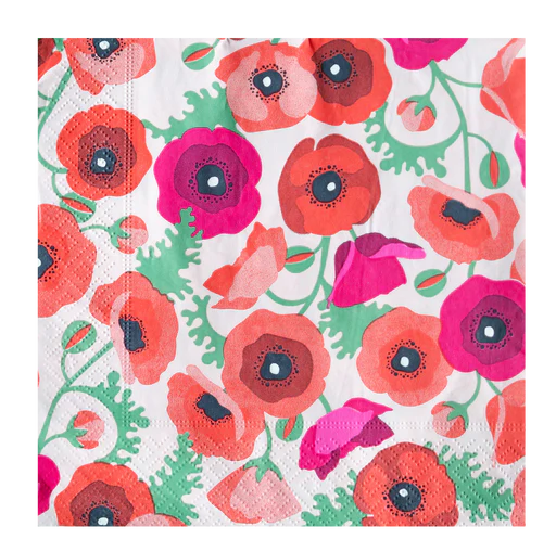 paper napkins poppies