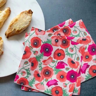 paper napkins poppies