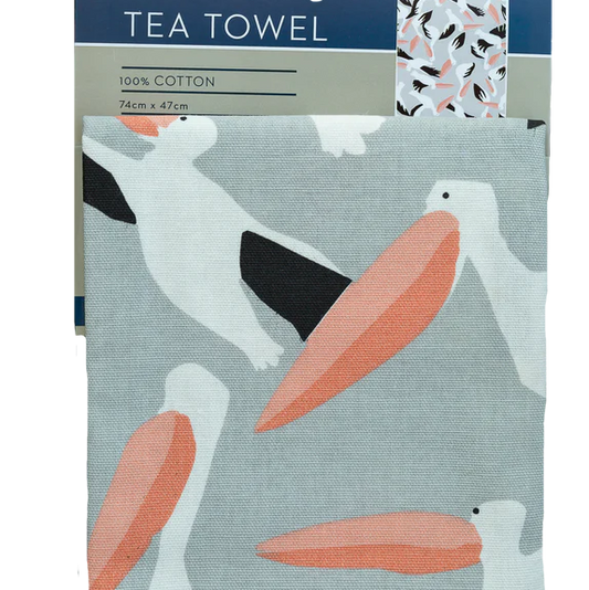 Tea Towel 100% Cotton - Pelican