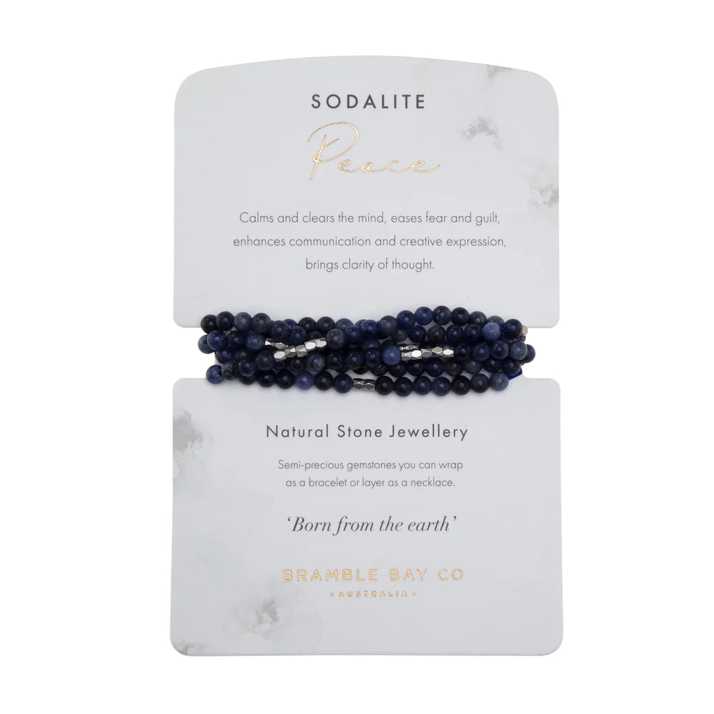 Bramble Bay - Natural Stone Wrap Bracelets - Sodalite