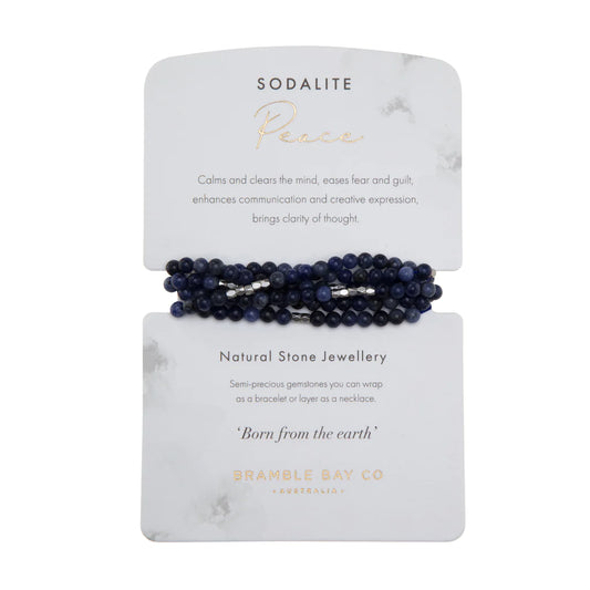 Bramble Bay - Natural Stone Wrap Bracelets - Sodalite