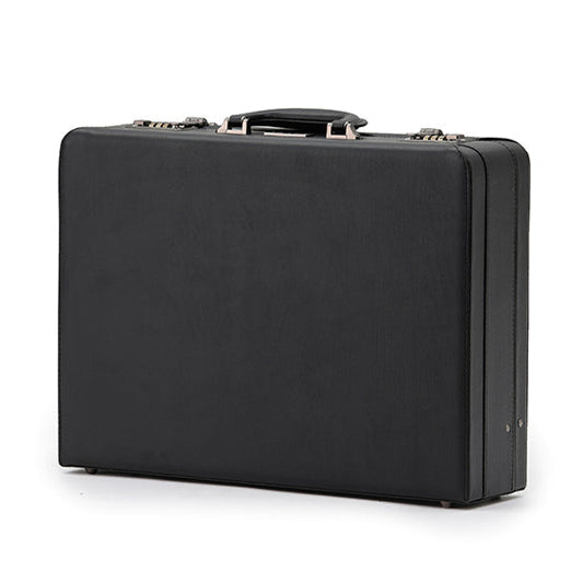 Black briefcase on a white background