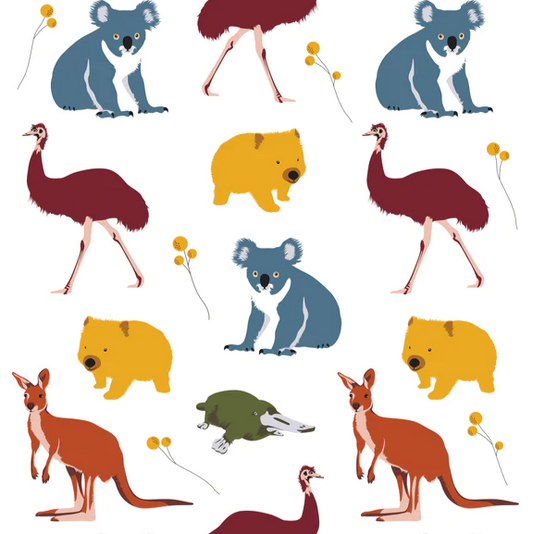 Tea Towel 100% Cotton - Australian Animals
