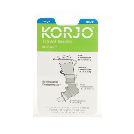Korjo travel socks packaging on a white background