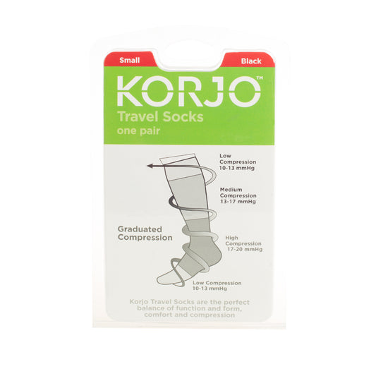 KORJO travel socks packaging on a white background