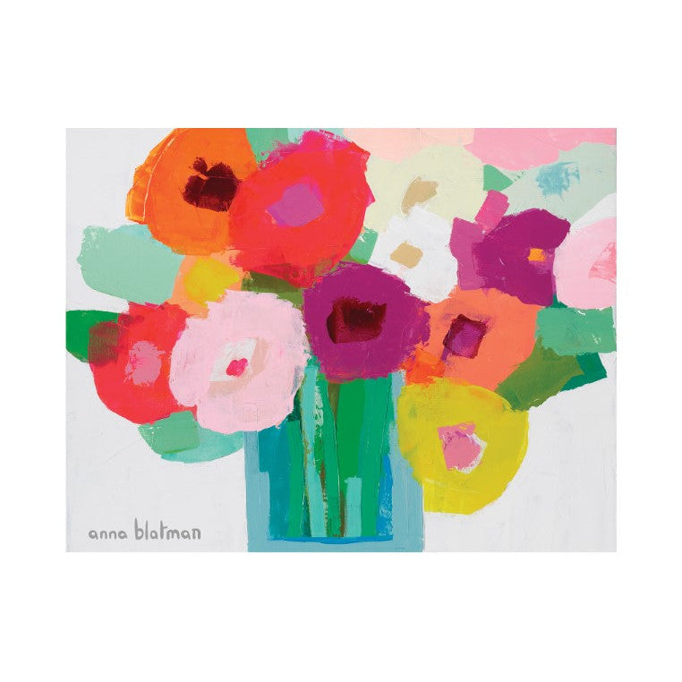 Colorful floral painting by Anna Blatman on a white background