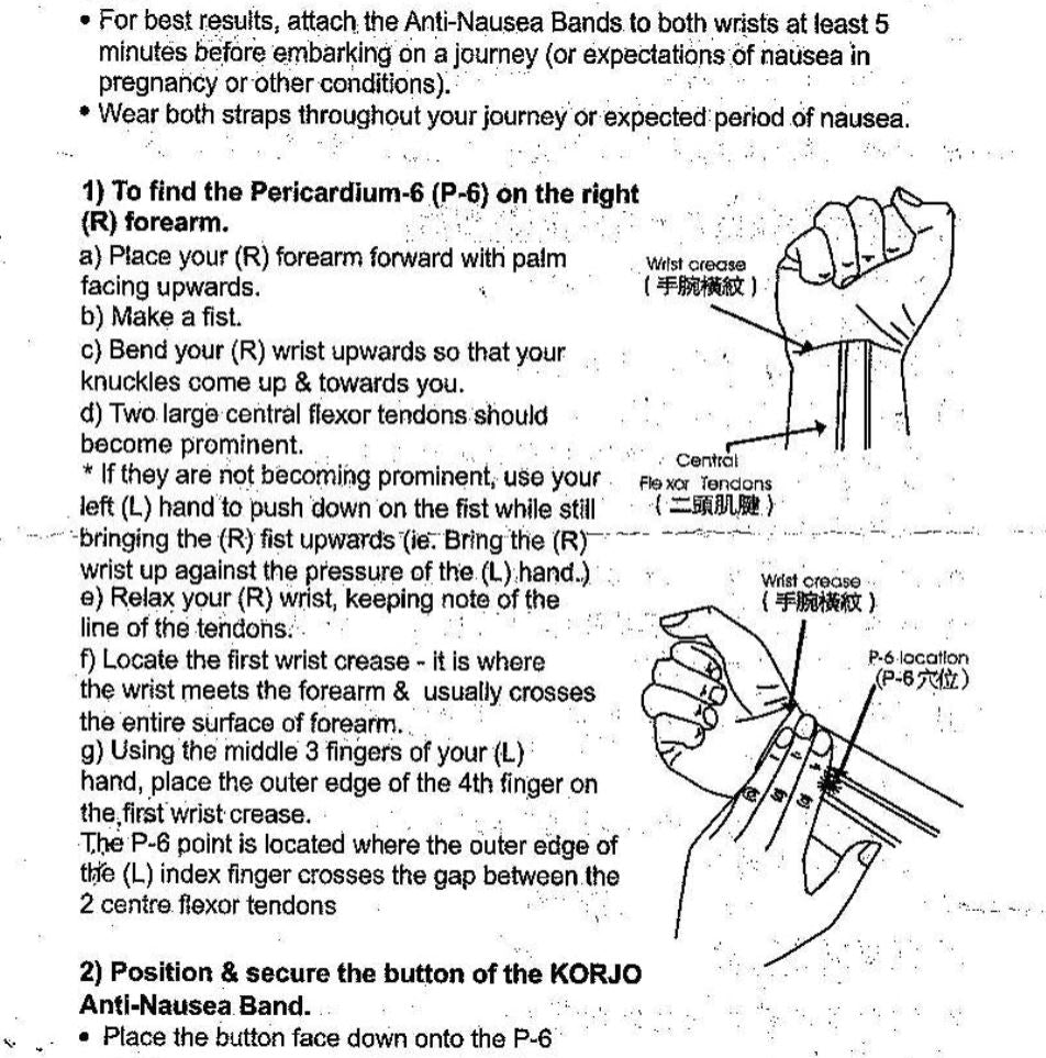 Korjo Anti-Nausea Wrist Bands