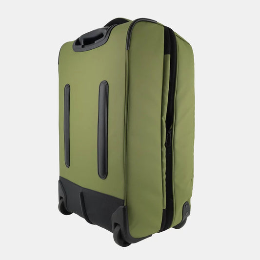 Pierre Cardin 62cm Olive Trolley Case – Water-Repellent Expandable Suitcase rear view.