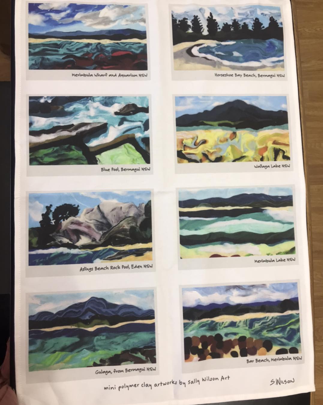 Sally Wilson Coastal tea towel