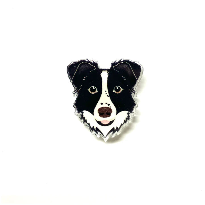 Border Collie Pin Brooch – Eco-Friendly Recycled Acrylic