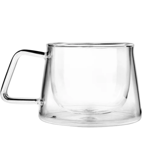 Tea Tonic Double Walled Glass Tea Cups - Square Handle