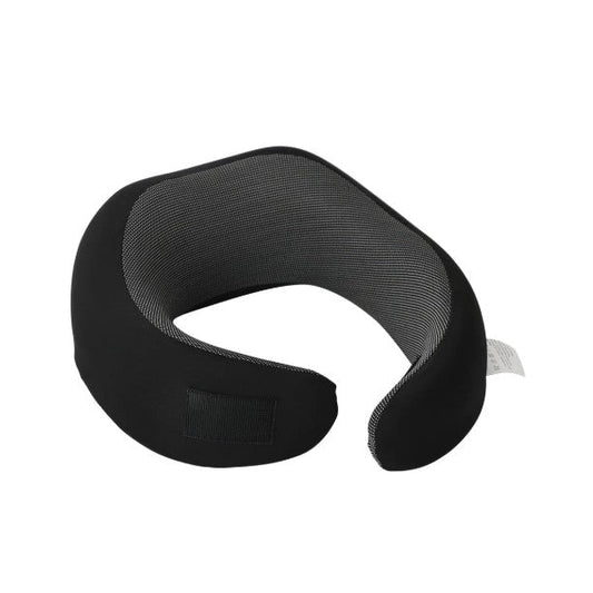 Black neck pillow on a white background