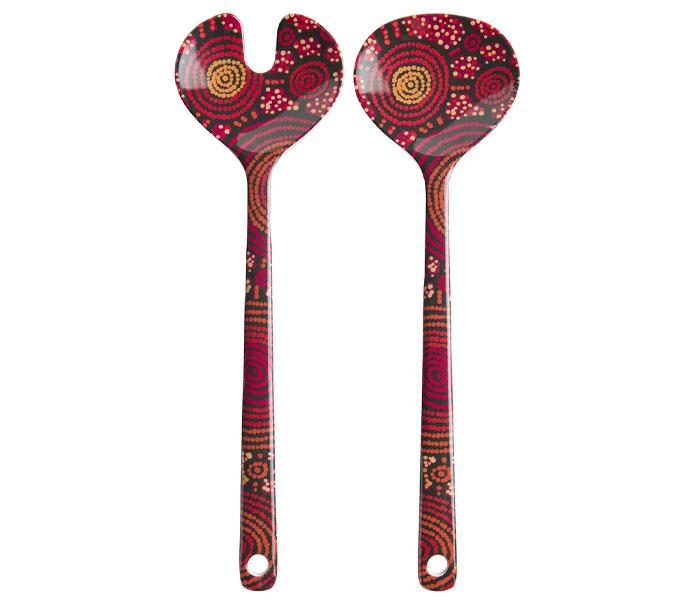 Aboriginal Art Salad Servers - Teddy Gibson