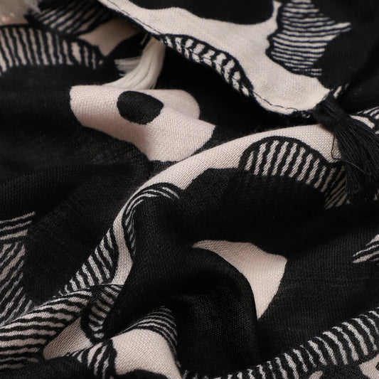 Vera Floral in Black and Cream Autumn/Winter Scarf