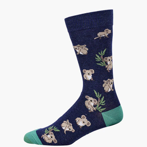 Men’s Bamboo Sock in sustainable bamboo blend – soft, breathable, eco-friendly, and designed in Melbourne. Koala design.