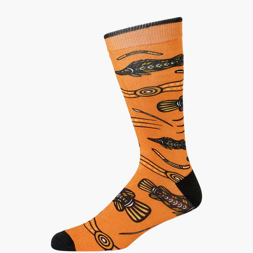 Men’s Bamboo Sock in sustainable bamboo blend – soft, breathable, eco-friendly, and designed in Melbourne.  Barramundi.
