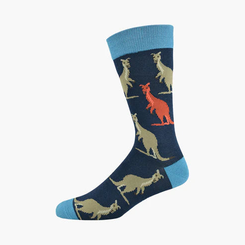 Men’s Bamboo Sock in sustainable bamboo blend – soft, breathable, eco-friendly, and designed in Melbourne. Men's Kangaroo Multi.