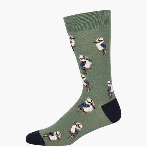 Men’s Bamboo Sock in sustainable bamboo blend – soft, breathable, eco-friendly, and designed in Melbourne.  Kookaburra.