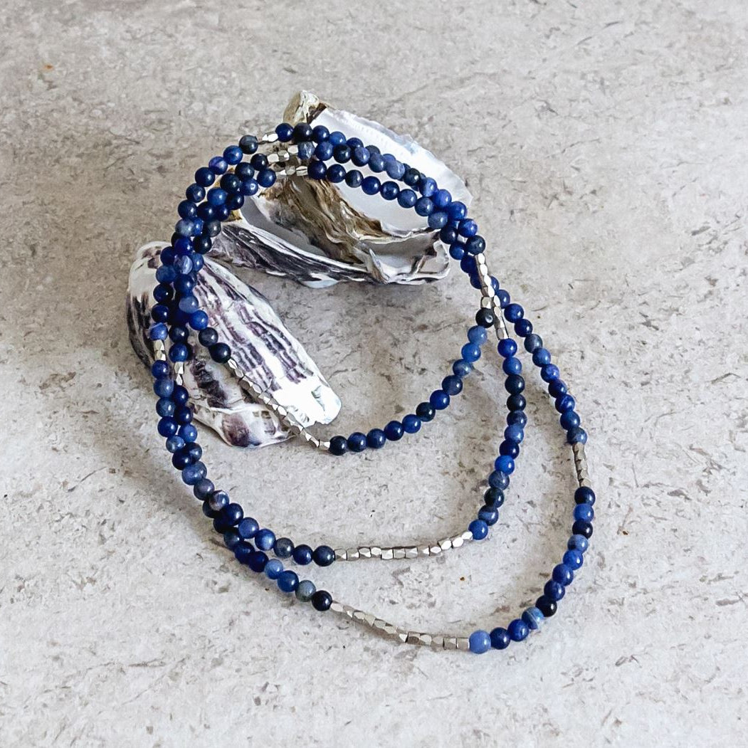 Bramble Bay - Natural Stone Wrap Bracelets - Sodalite