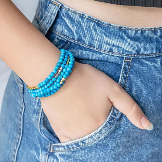 Bramble Bay - Natural Stone Wrap Bracelets - Turquoise Howlite