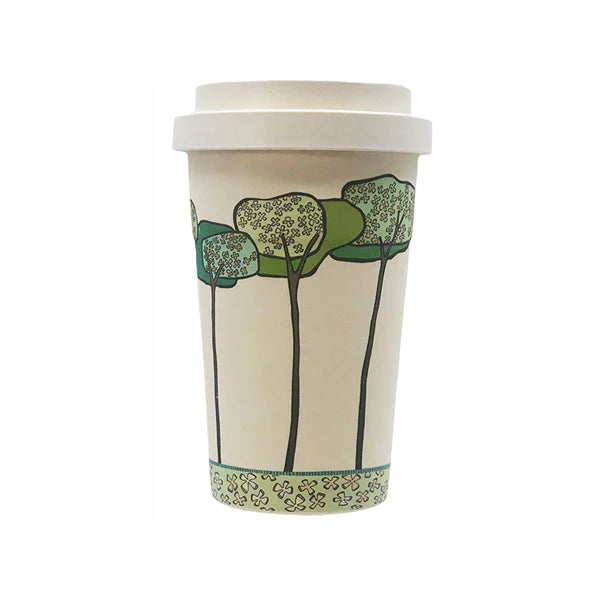 Bamboo Travel Mug Tall Trees Design 