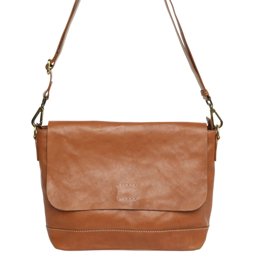 Cosgrove & Co Camilla Leather Saddle shoulder bag.