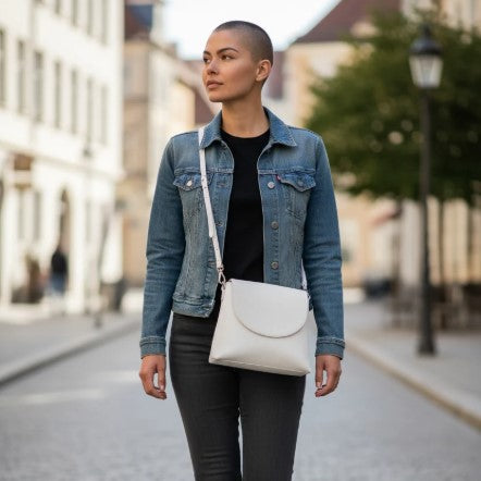 Cosgrove & Co Ingrid Vivid White Sneaker Bag – Pebble Leather Crossbody