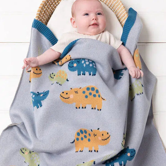 Indus Designs Henry Hippo cotton Baby blanket
