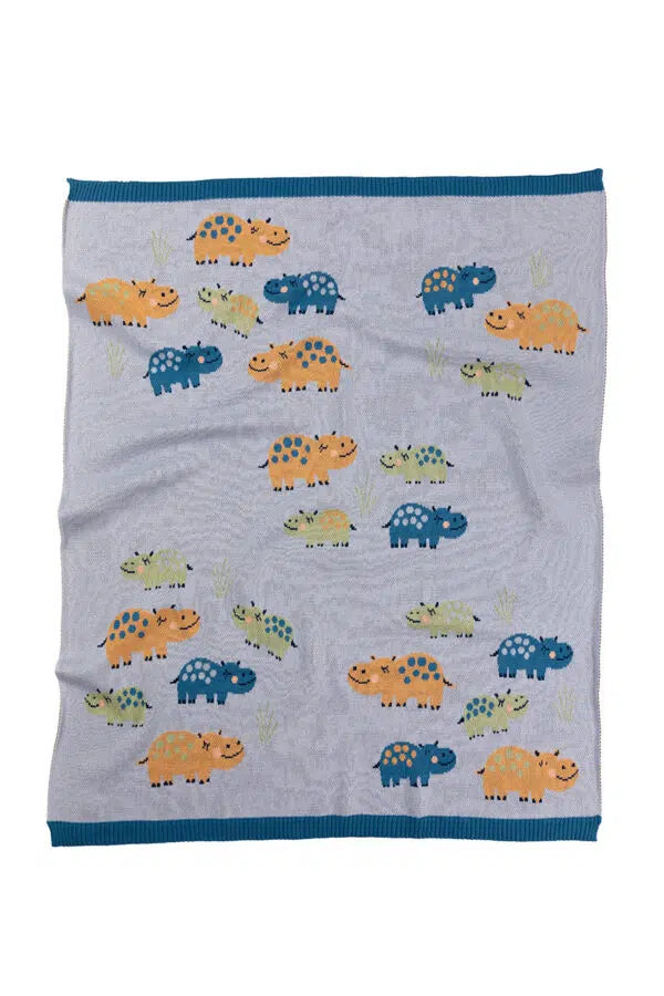 Indus Designs Henry Hippo cotton Baby blanket