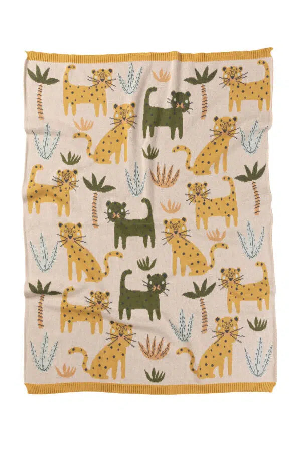 Indus designs Lenny the leopard cotton baby blanket