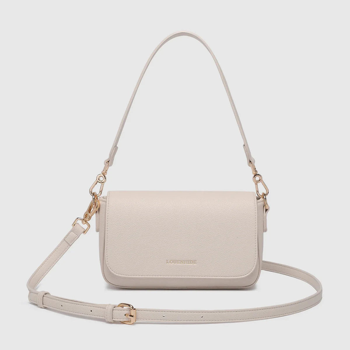 Louenhide Fergie Shoulder Bag in Vanilla with two straps.