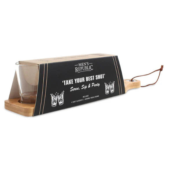 Men's Republic Paddle Board with 4 Shot Glasses – The Ultimate Party Starter