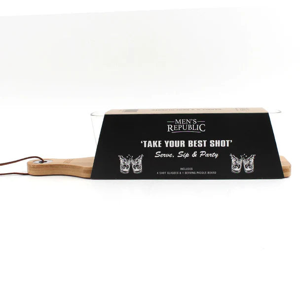 Men's Republic Paddle Board with 4 Shot Glasses – The Ultimate Party Starter