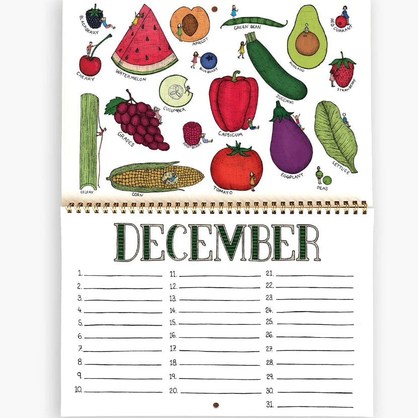 Australian Seasonal Fruit & Vegetable Perpetual Calendar | Emily May